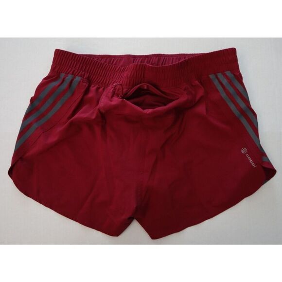 Adidas H57186 Women's Sz M Burgundy Run Icons 3-Stripes 3" Running Shorts - Picture 8 of 10